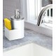Dispenser 600ml Para Detergente E Bucha Branco Com Cromo Fosco